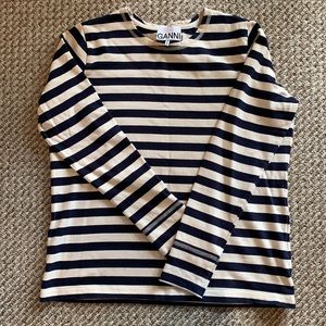 Ganni stripe long sleeve T shirt Small